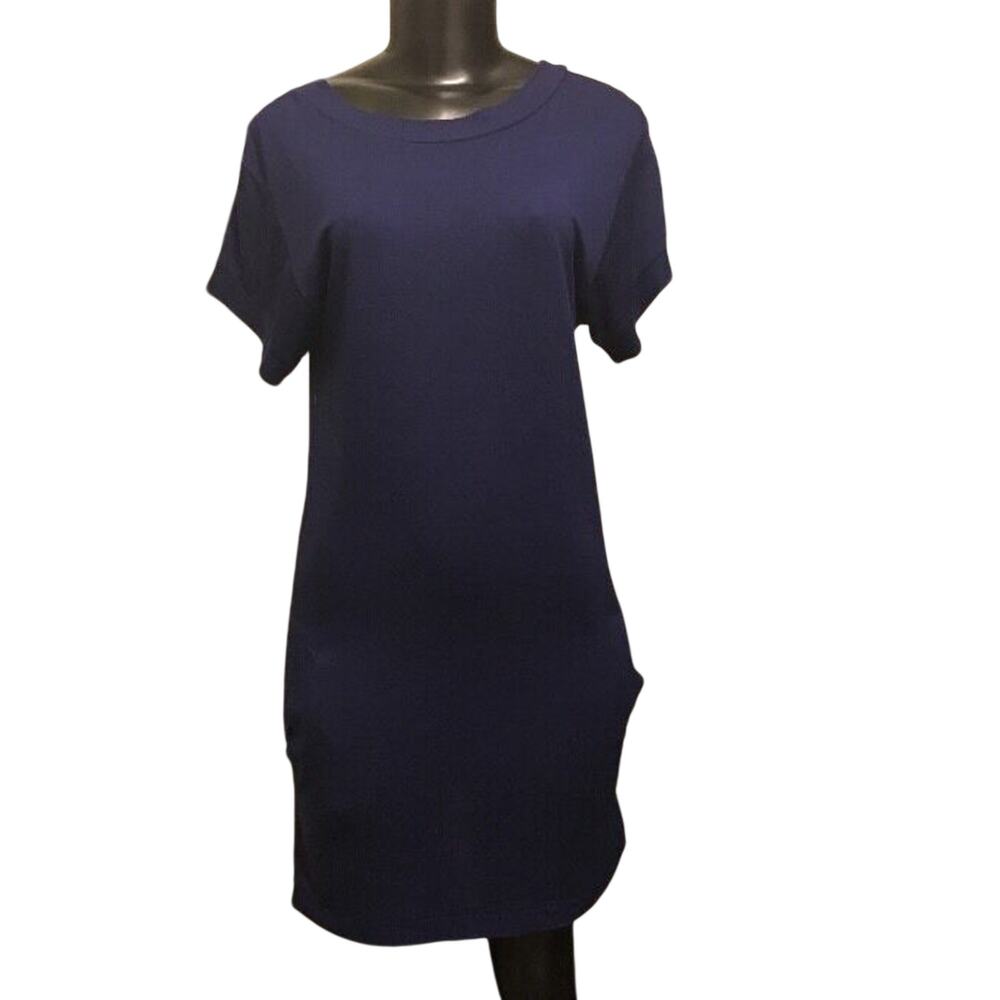Size 4 French‎ Connection Navy Cap Sleeve Women's Shift Dress Pockets